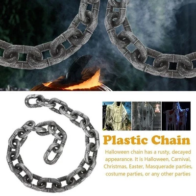 Plastic Chains Props Toy Halloween Decorative Chain Plastic Black . Chain S0Z2 - Image 1 of 4