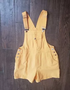 SHEIN orange jean shorts overalls sz OXL juniors - Picture 1 of 2