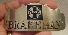 Santa Fe Railway BRAKEMAN Hat Badge - Vintage Original Railroad Cap Insignia