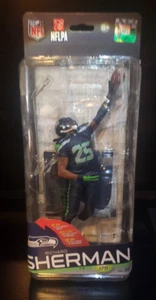 RICHARD SHERMAN MCFARLANE FIGUR NFL 36 SERIE SEATTLE SEAHAWKS DEBUT ROOKIE - Bild 1 von 2