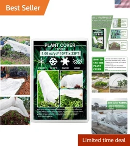 All-Purpose Frost Protection Plant Cover - 10ft x 33ft Reusable Blanket - Picture 1 of 10