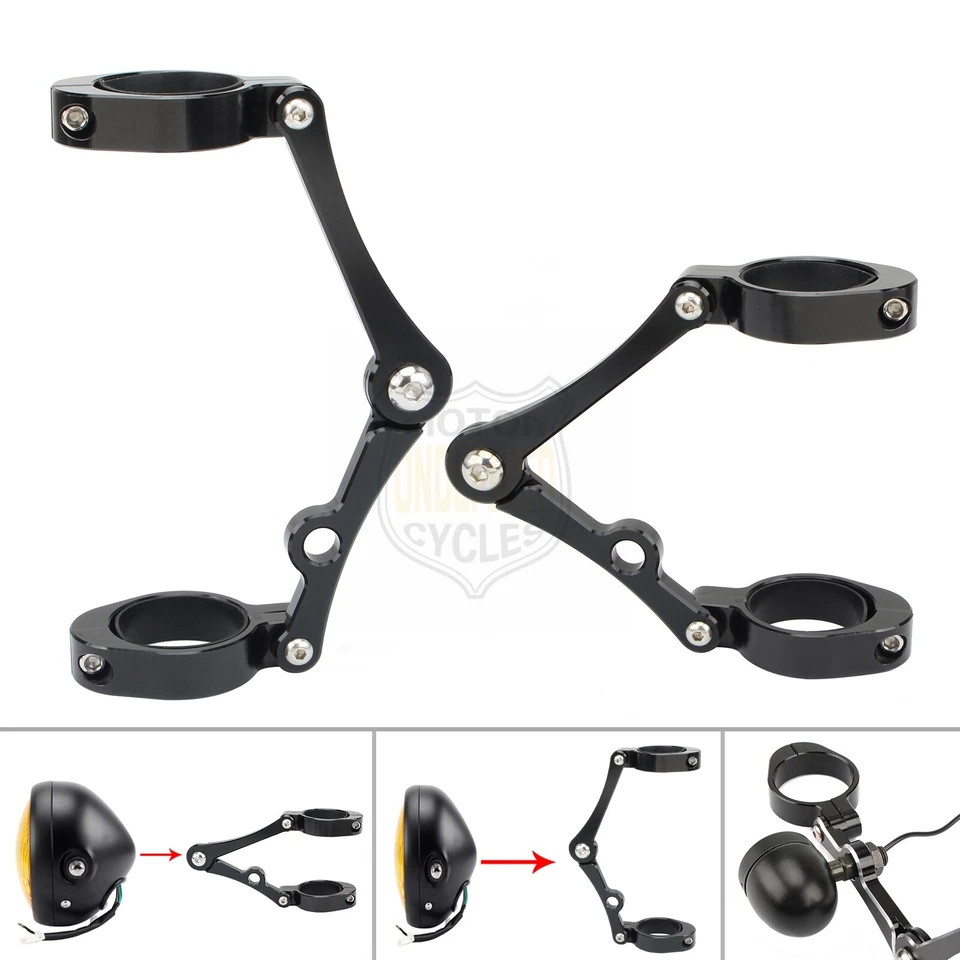 33~58mm Motorcycle Headlight Clamp Mount Bracket W/ Gasket Fork Spotlight Holder - Image 1 of 4