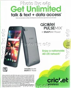 ALCATEL PULSEMIX WITH POWER SNAPBAK 5.2" CRICKET WIRELESS PREPAID SMARTPHONE NEW - Picture 1 of 8