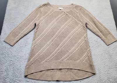 Suéter para mujer New York & Company XL marrón tejido manga larga cuello redondo pulóver Foto 1 de 4