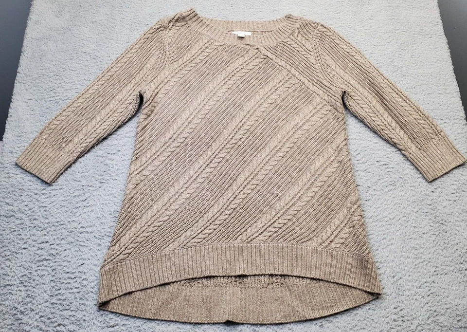 Свитер женский New York & Company XL коричневый вязаный пуловер с длинным рукавом вырезом лодочкой - Изображение 1 из 4