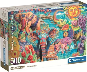 NEW Clementoni Jigsaw Puzzle 500 Pieces 35578 Elephants’ Carnival High Quality - Imagen 1 de 2