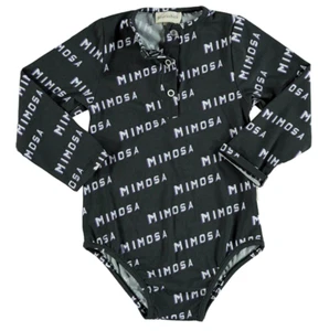 NEW SpearmintLove 6 yrs Baby Rash Guard SwimSuit OnePiece Long Sleeve Vest Black - Picture 1 of 6