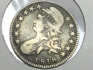 1818 Bust Half Dollar in fine/very fine - Picture 1 of 2