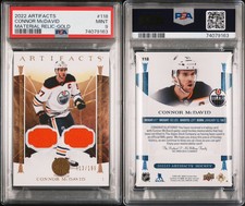 2022-23 Upper Deck Artifacts Gold Material Relics /199 Connor McDavid PSA 9 Mint