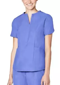 Adar Pro Scrubs for Women - Tailored Notch Neck Top - Ceil Blue XXS - Picture 1 of 7