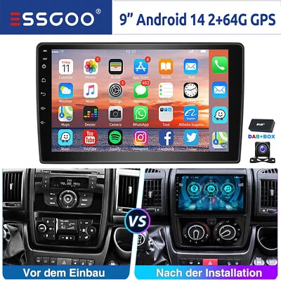 Autoradio DAB+ Android 14 Carplay Für Fiat Ducato Citroen Jumper Peugeot Boxer - Bild 1 von 4