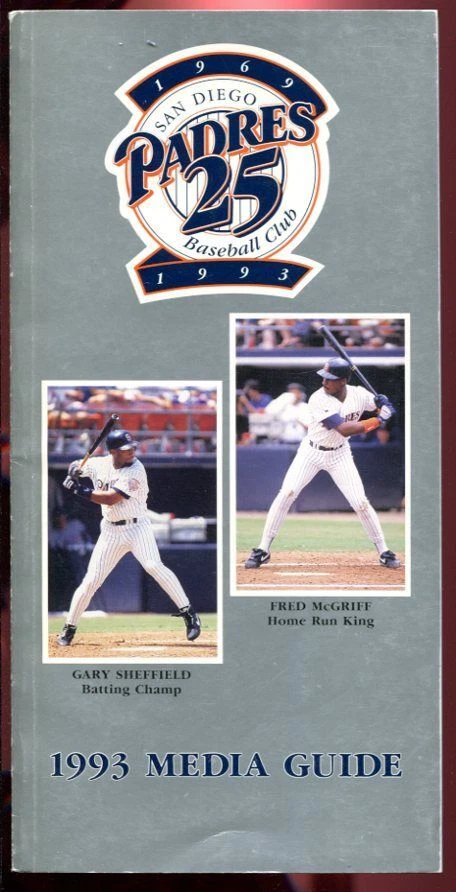 Baseball Media Press Guide San Diego Padres 1993 Tony Gwynn HOF - Image 1 of 1