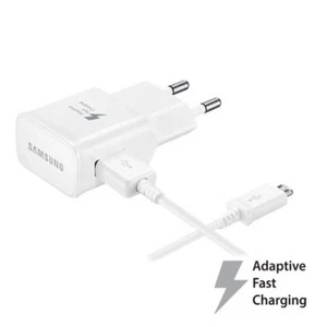 Genuine Samsung Charger 15W Fast EU Mains Plug With Micro USB Or USB C Cable - Picture 1 of 3