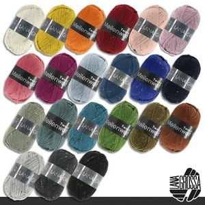 Lana Grossa 100 G Meilenweit 100 Tweed Filato Per Calze 21 Colori - Foto 1 di 43