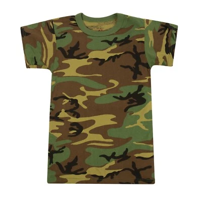 Rothco Kids Woodland Camo Heavyweight T-Shirt - Double Needle Stitched Kids Tee - Image 1 of 4