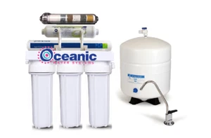 6 etapas RO sistema de agua de ósmosis inversa pH alcalino 75 GPD relación 1:1 bajo desperdicio - Imagen 1 de 6