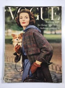 Vogue Magazine August 15, 1956 Fashion Make-up 1950s Va Taylor - Picture 1 of 3