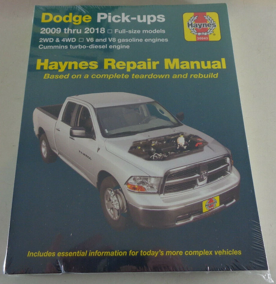 Manuale Riparazione Dodge RAM 1500 2500 3500 Pick Up 2/4 WD, gli Anni 2009-2018 - Immagine 1 di 1