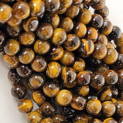 Tiger's Eye Beads Genuine Gemstone Natural Smooth Round Beads Stone 6Mm 8Mm 10Mm - Image 1 of 4