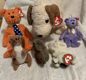 Lot Of 6 Beanie Baby Stuffed Animals - Picture 1 of 7