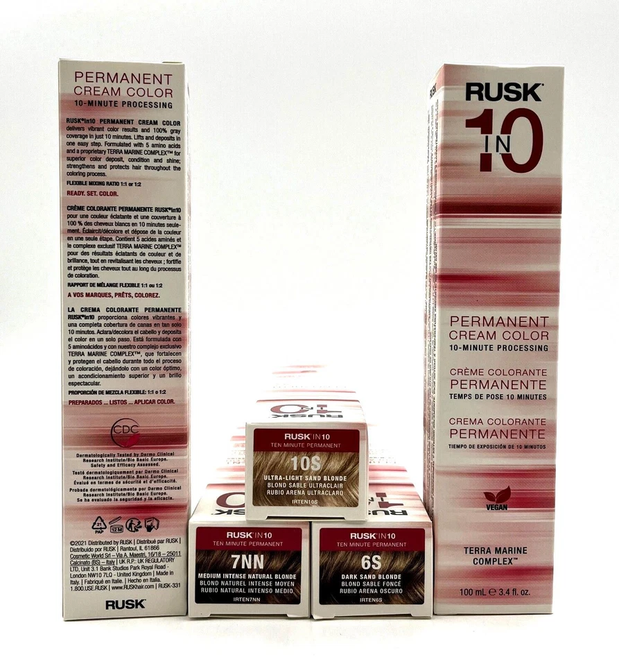 RUSK en 10 color crema permanente 3,4 oz - elige el tuyo Foto 1 de 1