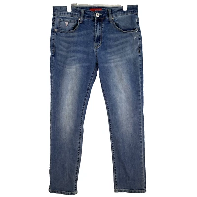 Guess Lincoln Mens Jeans 32 X 30 Blue Denim Mid-Rise Slim Fit Straight Leg M1986 - Image 1 of 4