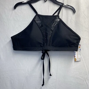 Moda Mundo Corte Halter Cuello Alto Atado Espalda Bikini Top Mujeres Mediano Negro Nuevo - Imagen 1 de 12