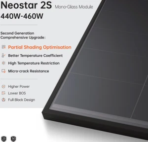 AIKO 440 Watt NEOSTAR 2S Mono 30mm N-Type A440-MAH54MB-Shade Optimized 30yr wnty - Picture 1 of 3