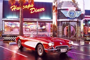 1958 Corvette - Diner Poster 36" x 24" by Eurographics - Picture 1 of 1