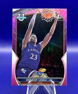 2022-23 Bowman University Chrome ERNEST UDEH JR 1st Bowman Pink #62 Kansas / TCU - Picture 1 of 2