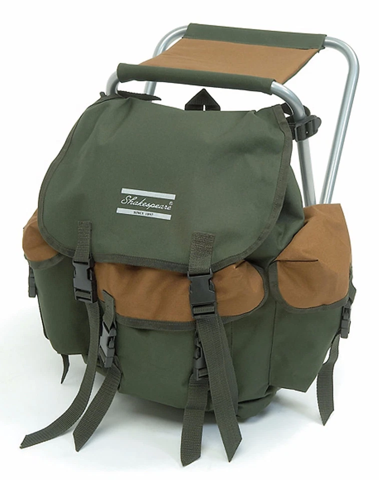 Shakespeare Taburete Plegable con Mochila Mochila Pesca Almacenamiento Equipaje Silla Foto 1 de 1