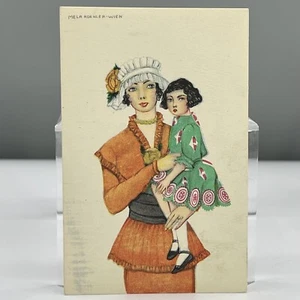 MELA KOEHLER-WIEN Woman Mother Child Baby ARTIST POSTCARD Fashion BKWI 201-1 VTG - Picture 1 of 7