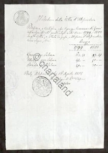 Autografo sindaco Città di Alessandria - Ambrogio Maria Ghilini - 1818 - Bild 1 von 2