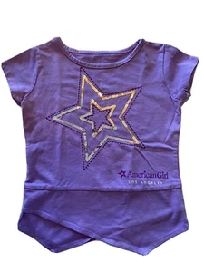 NWOT Girls American Girl Purple Star Sparkle SS Shirt - Size S (7/8) - Picture 1 of 3