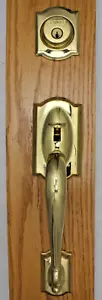 Manija exterior Schlage Camelot latón pulido F58CAM505 #8oa - Imagen 1 de 2