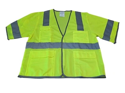 Grainger Safety Vest Orange Green High Vis ANSI TypeR Class 2/3 S/M 2XL 3XL - Image 1 of 4