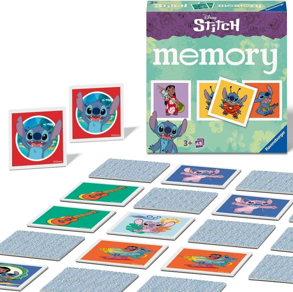 Ravensburger Disney Stitch Mini Memory Game - Matching Picture Snap Pairs Game - Image 1 of 1