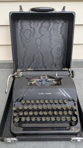 Vintage Smith Corona Sterling Typewriter Black-from the 1940’s Glass Keys - Picture 1 of 13