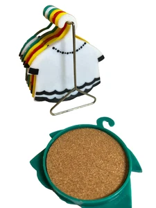 Vintage 1950s Dress Shirt Hanger Drink Coaster Coasters Mid Century Modern MCM - Picture 1 of 24