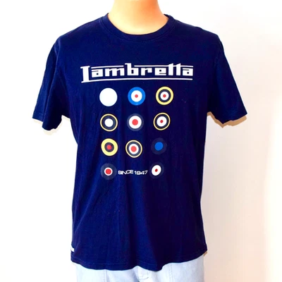 LAMBRETTA 1947 Scooter T-Shirt, Classic Italian Style, Men's Size LARGE Blue Tee - Image 1 of 3