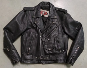 Chaqueta de moto de cuero negra clásica vintage Z1R para hombre talla 36, punk gótico metal - Imagen 1 de 15
