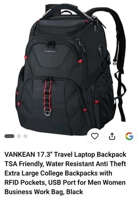 🔥KROSER Mochila de Viaje para Laptop 17.3 Pulgadas XL Mochila para Computadora Resistente Nueva🔥 Foto 1 de 2