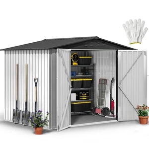 TAUS 8x6 Ft Outdoor Storage Shed, Steel Tool Storage with Lockable - Picture 1 of 5