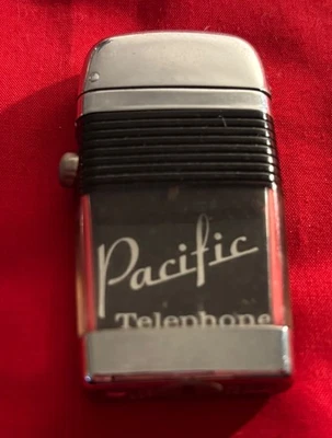 Encendedor vintage Scripto Vue PACIFIC PHONE negro/plateado gran forma Foto 1 de 4
