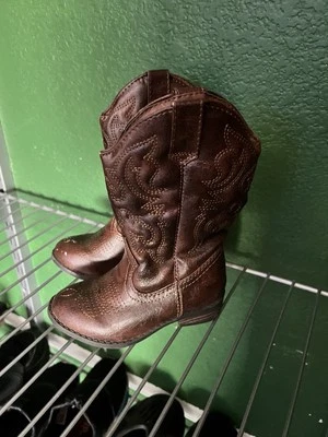 ROPER - Botas de caubói ocidentais de couro sintético marrom infantil - Tamanho 7 - Imagem 1 de 3