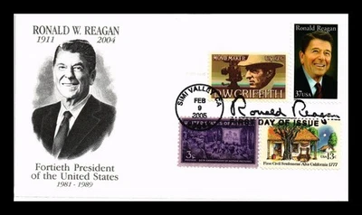 DR JIM STAMPS US COVER PRESIDENT RONALD REAGAN FDC COMBO PANDA CACHET - Image 1 of 2