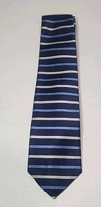 Brooks Brothers Makers Blue Striped Tie 100% Silk Men's Necktie - Picture 1 of 5