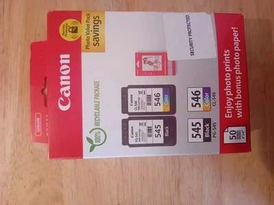 Canon PG545 Black CL546 Colour Ink Cartridge Photo Value Pack For PIXMA - Image 1 of 4