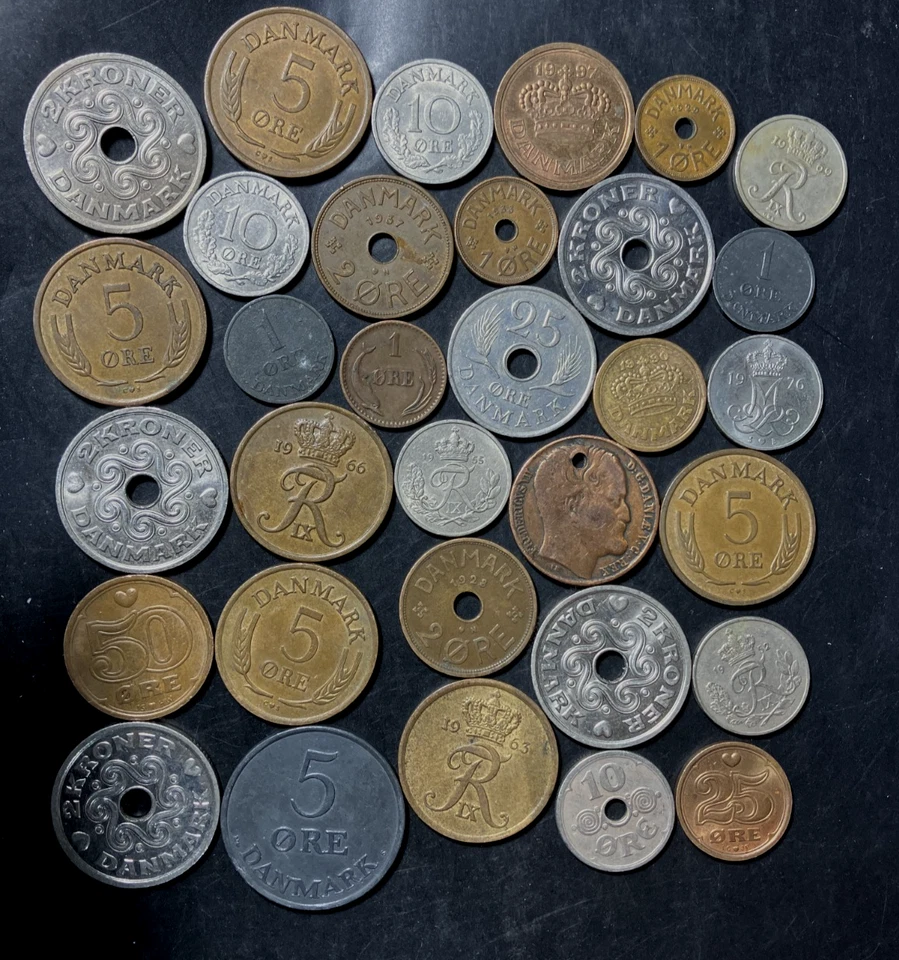 Lote de monedas antiguas de DINAMARCA - 1852-PRESENTE - 32 MONEDAS EXCELENTES - Lote #N29 Foto 1 de 1