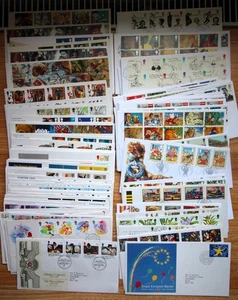 NICE LOT OF COMMEMERATIVE GB FDC's INCLUDING GREETINGS 1986 - 96 LOOKS COMPLETE - Picture 1 of 5